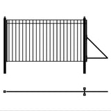ALEKO Madrid Style 16 ft. x 6 ft. Black Steel Single Slide Driveway Fence Gate