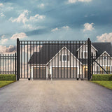 ALEKO Madrid Style 16 ft. x 6 ft. Black Steel Single Slide Driveway Fence Gate