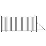 ALEKO Madrid Style 16 ft. x 6 ft. Black Steel Single Slide Driveway with Gate Opener Fence Gate