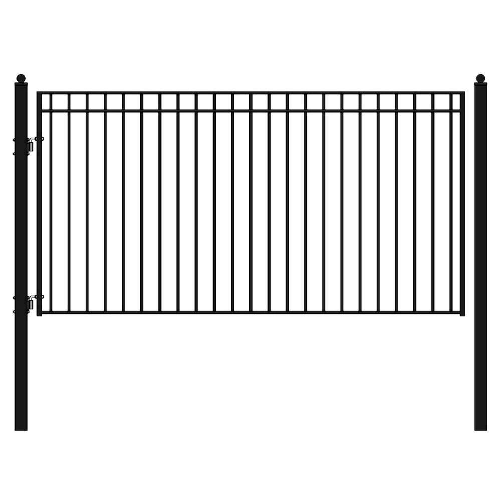 ALEKO Madrid Style 16 ft. x 6 ft. Black Steel Single Swing Driveway Fence Gate