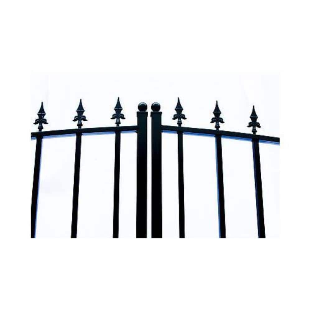 ALEKO Munich Style 16 ft. x 6 ft. Black Steel Dual Driveway Fence Gate