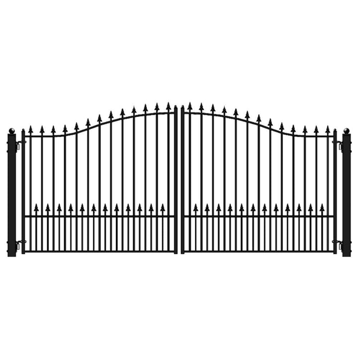 ALEKO Munich Style 16 ft. x 6 ft. Black Steel Dual Driveway Fence Gate