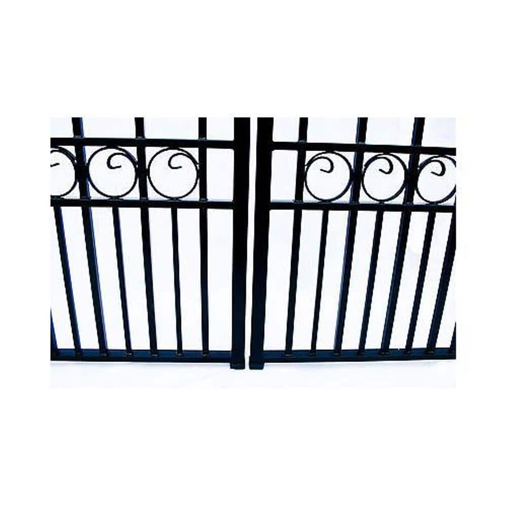 ALEKO Paris Style 16 ft. x 6 ft. Black Steel Dual Driveway Fence Gate