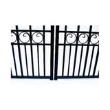 ALEKO Paris Style 16 ft. x 6 ft. Black Steel Dual Driveway Fence Gate