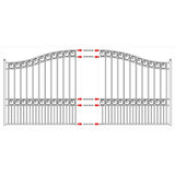 ALEKO Paris Style 16 ft. W x 6 ft. H Black Steel Single Slide Driveway with Gate Opener Fence Gate
