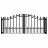 ALEKO Prague Style 16 ft. x 6 ft. Black Steel Dual Driveway Fence Gate