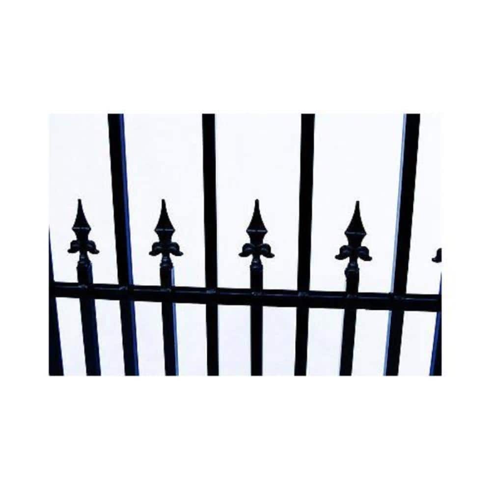 ALEKO Prague Style 16 ft. x 6 ft. Black Steel Single Swing Driveway Fence Gate