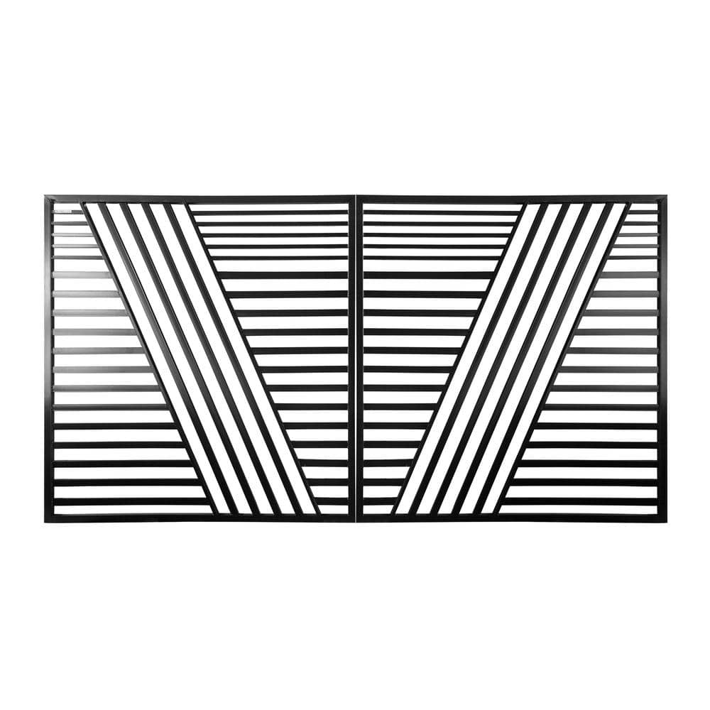 ALEKO 16 ft. x 6 ft. Sofia Black Metal Steel Dual Swinging Driveway Fence Gate