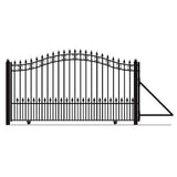 ALEKO St. Louis 16 ft. x 6 ft. Black Steel Single Slide Driveway Fence Gate