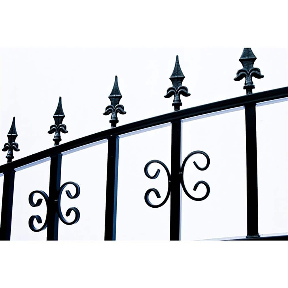 ALEKO Venice Style 16 ft. x 6 ft. Black Steel Dual Driveway Fence Gate