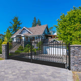 ALEKO Venice Style 16 ft. x 6 ft. Black Steel Dual Driveway Fence Gate