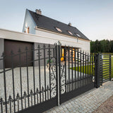 ALEKO Venice Style 16 ft. x 6 ft. Black Steel Dual Driveway Fence Gate