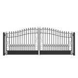 ALEKO Venice Style 16 ft. x 6 ft. Black Steel Dual Driveway Fence Gate