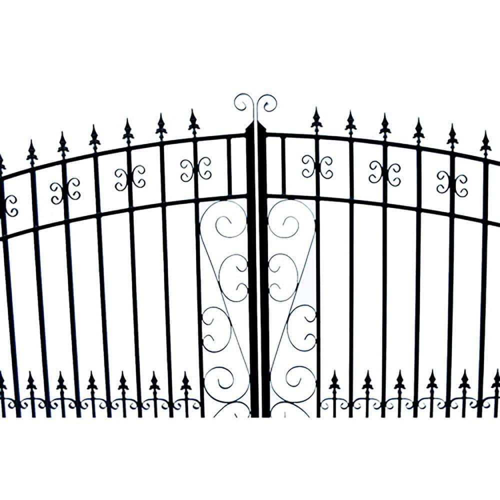 ALEKO Venice Style 16 ft. x 6 ft. Black Steel Dual Driveway Fence Gate