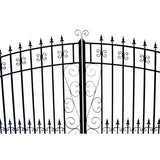 ALEKO Venice Style 16 ft. x 6 ft. Black Steel Dual Driveway Fence Gate