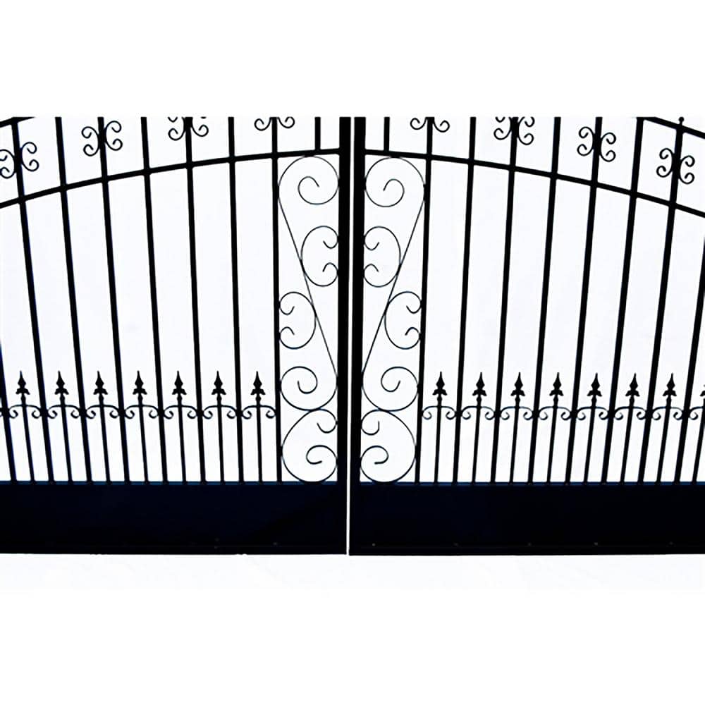 ALEKO Venice Style 16 ft. x 6 ft. Black Steel Dual Driveway Fence Gate