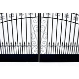 ALEKO Venice Style 16 ft. x 6 ft. Black Steel Dual Driveway Fence Gate