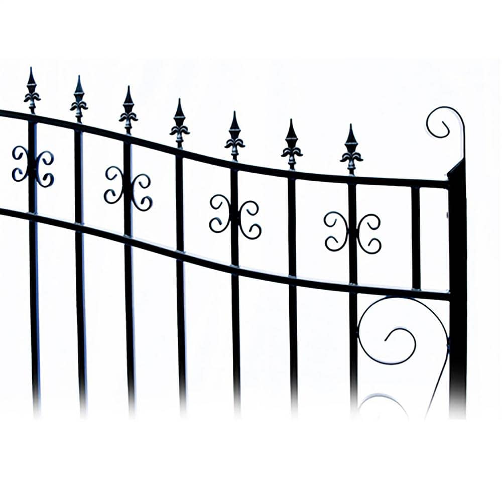 ALEKO Venice Style 16 ft. x 6 ft. Black Steel Dual Driveway Fence Gate