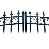 ALEKO London Style 18 ft. x 6 ft. Black Steel Dual Driveway Fence Gate