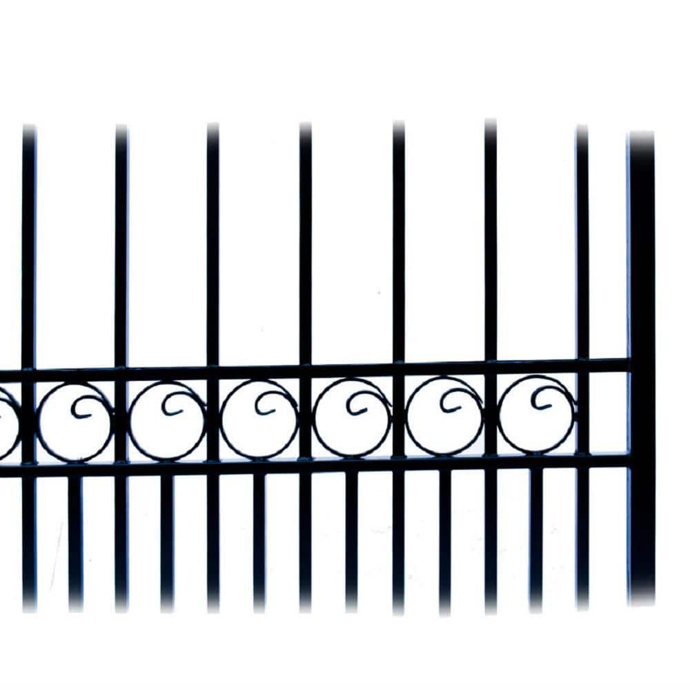 ALEKO London Style 18 ft. x 6 ft. Black Steel Single Slide Driveway Fence Gate