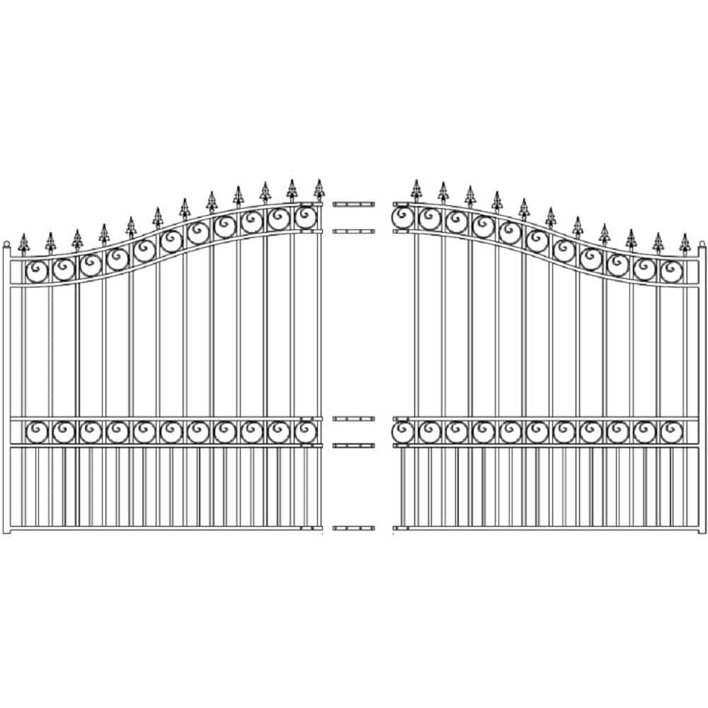 ALEKO London Style 18 ft. x 6 ft. Black Steel Single Slide Driveway Fence Gate