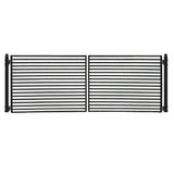 ALEKO Driveway 18 ft. x 6 ft. Black Steel Dual Swing Fence Gate