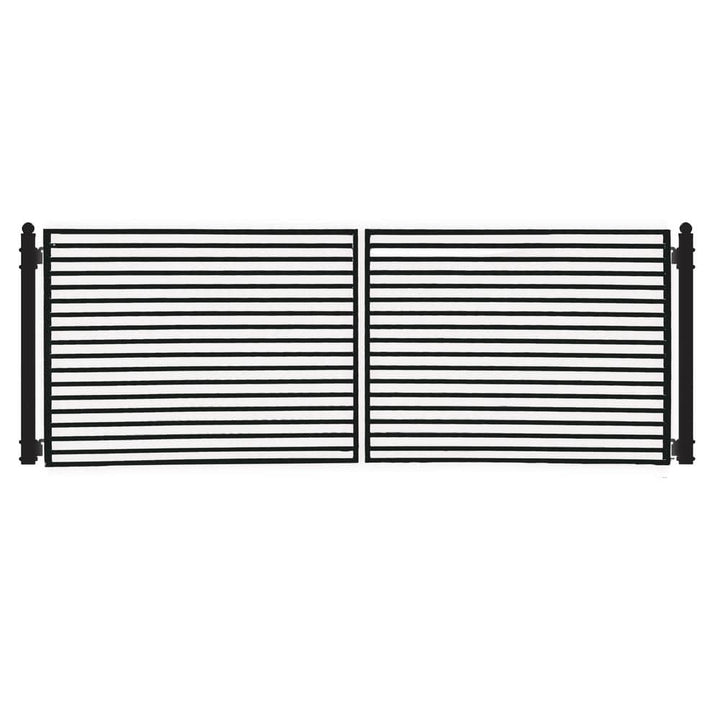 ALEKO Driveway 18 ft. x 6 ft. Black Steel Dual Swing Fence Gate