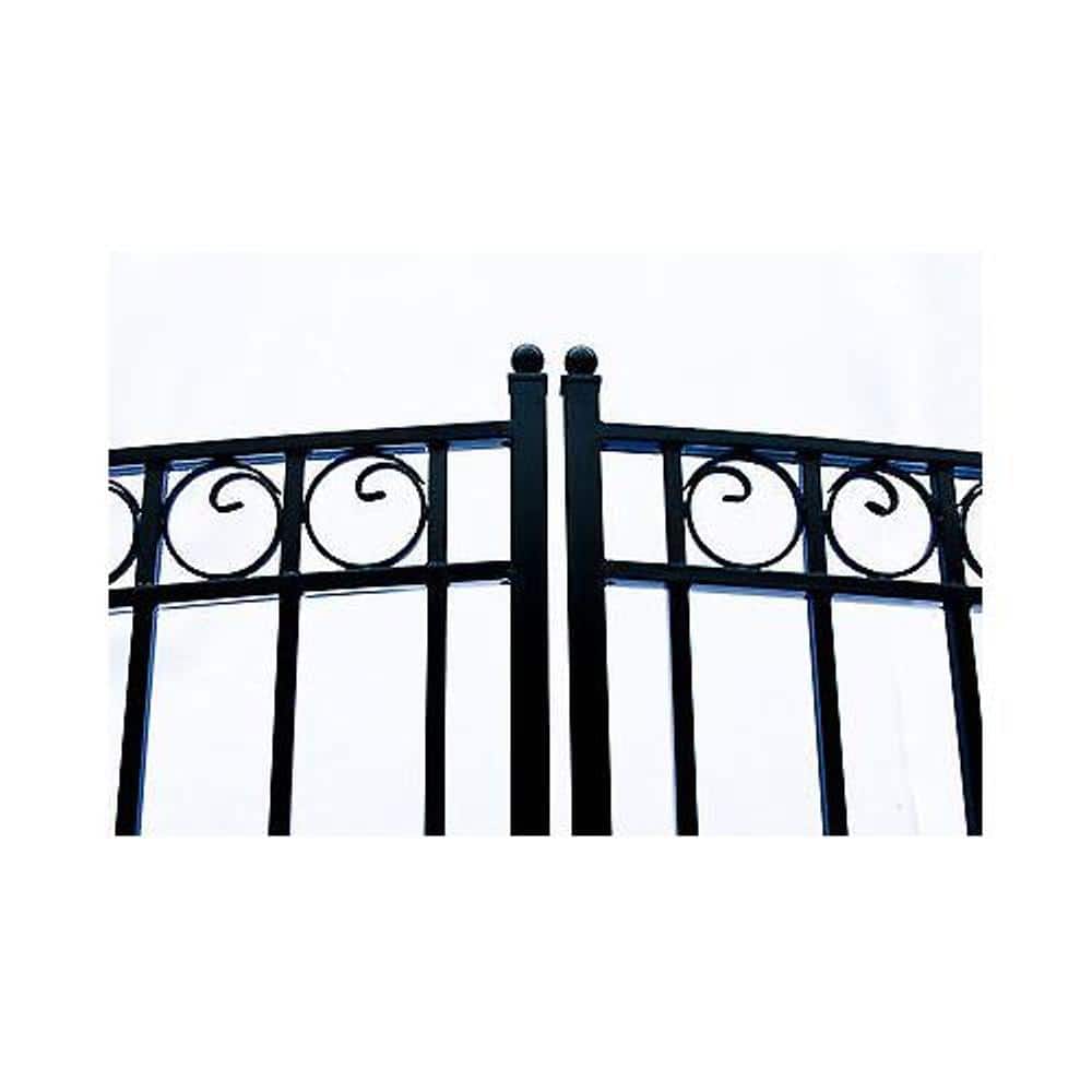 ALEKO Paris Style 18 ft. x 6 ft. Black Steel Dual Driveway Fence Gate