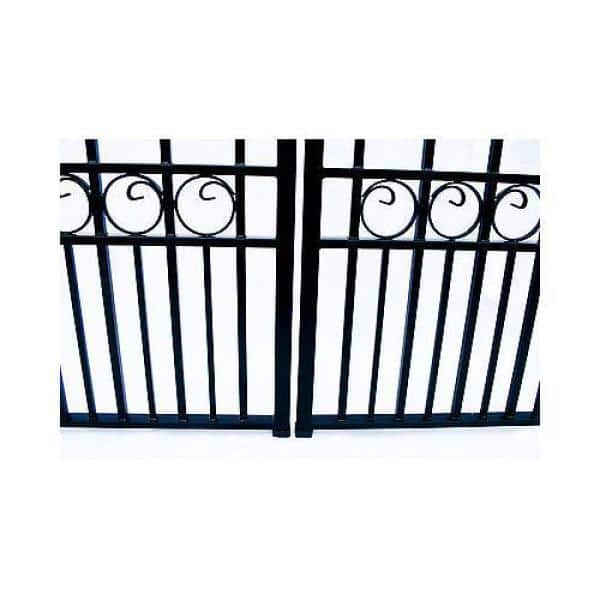 ALEKO Paris Style 18 ft. x 6 ft. Black Steel Dual Driveway Fence Gate
