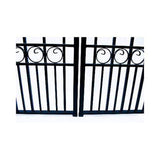 ALEKO Paris Style 18 ft. x 6 ft. Black Steel Dual Driveway Fence Gate