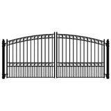 ALEKO Paris Style 18 ft. x 6 ft. Black Steel Dual Driveway Fence Gate