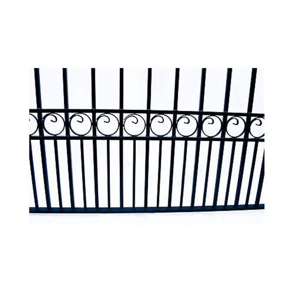 ALEKO Paris Style 18 ft. x 6 ft. Black Steel Dual Driveway Fence Gate