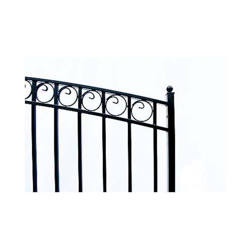 ALEKO Paris Style 18 ft. x 6 ft. Black Steel Single Swing Driveway Fence Gate
