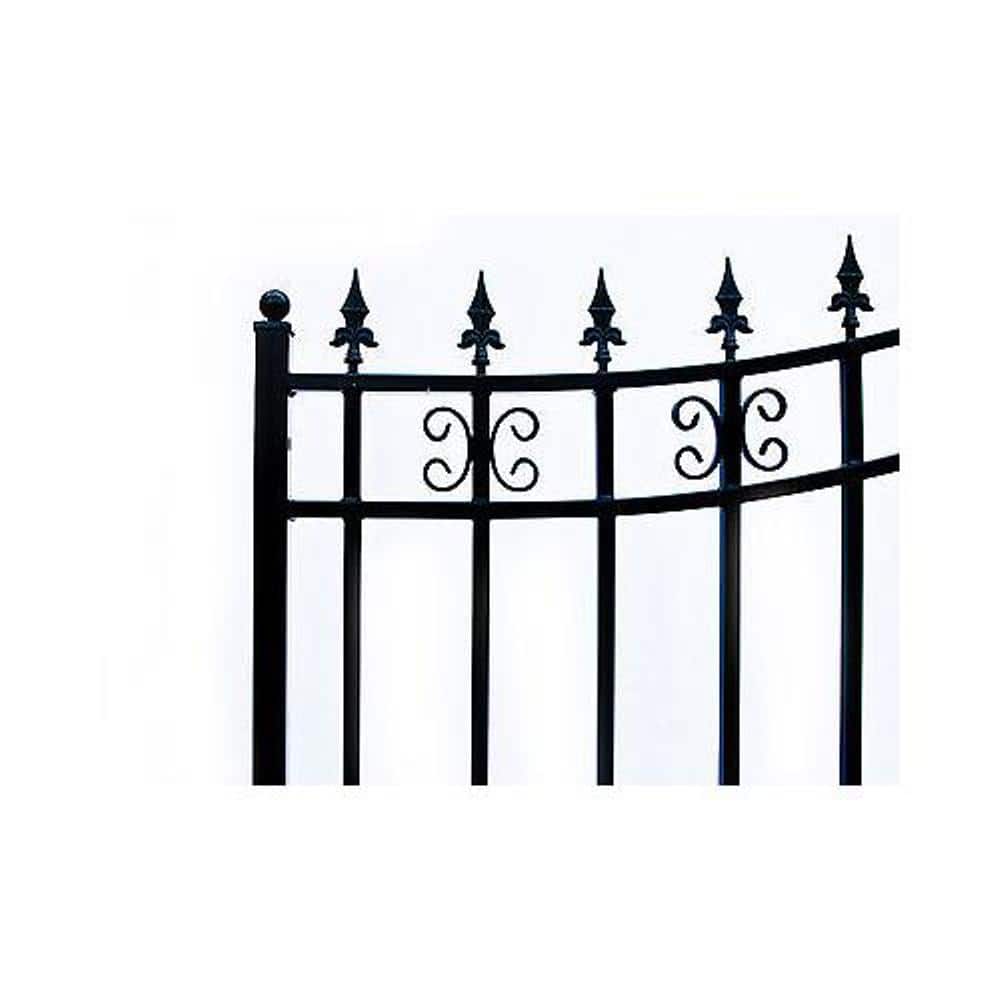 ALEKO St. Louis 18 ft. x 6 ft. Black Steel Single Swing Driveway Fence Gate