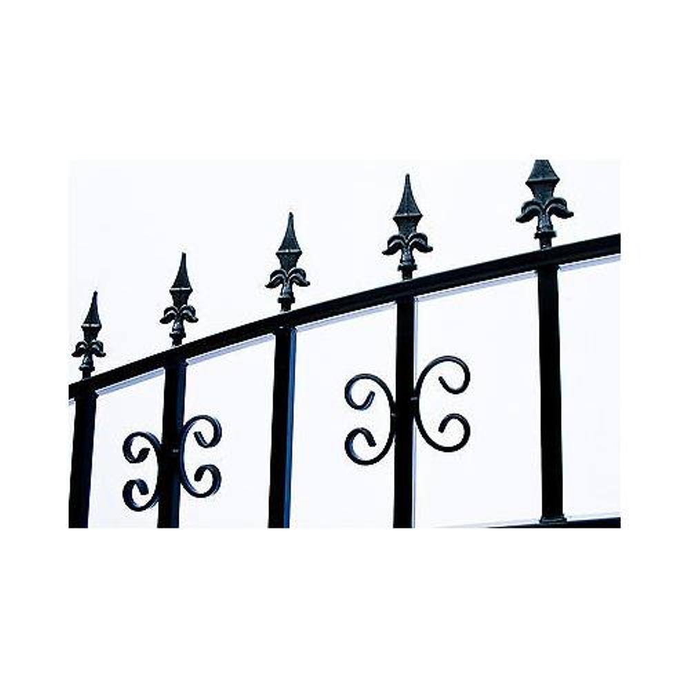 ALEKO St. Louis 18 ft. x 6 ft. Black Steel Single Swing Driveway Fence Gate