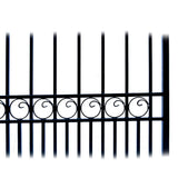 ALEKO 17 ft. x 6 ft. Black Steel Dual Swing Driveway Gate Paris Style 12 ft. with Pedestrian Gate 5 ft. Fence Gate