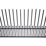 ALEKO 19 ft. x 14 ft. x 6 ft. x 5 ft. Black Steel Single Swing Driveway Gate Prague Style with Pedestrian Gate Fence Gate