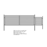 ALEKO 23 ft. x 6 ft. Black Steel Dual Swing Driveway Gate Milan Style 18 ft. with Pedestrian Gate 5 ft. Fence Gate
