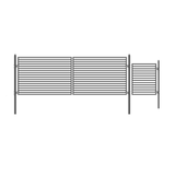 ALEKO 23 ft. x 6 ft. Black Steel Dual Swing Driveway Gate Milan Style 18 ft. with Pedestrian Gate 5 ft. Fence Gate