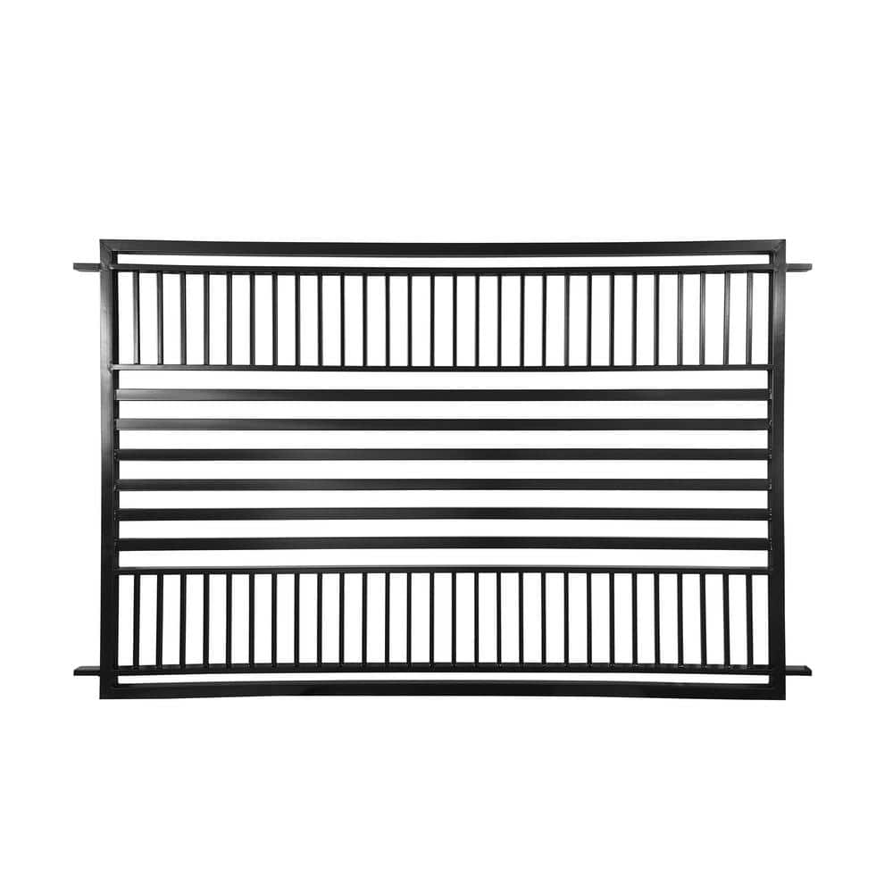 ALEKO 8 ft x 5 ft Barcelona Series Black Metal Iron Fence Gate Panel