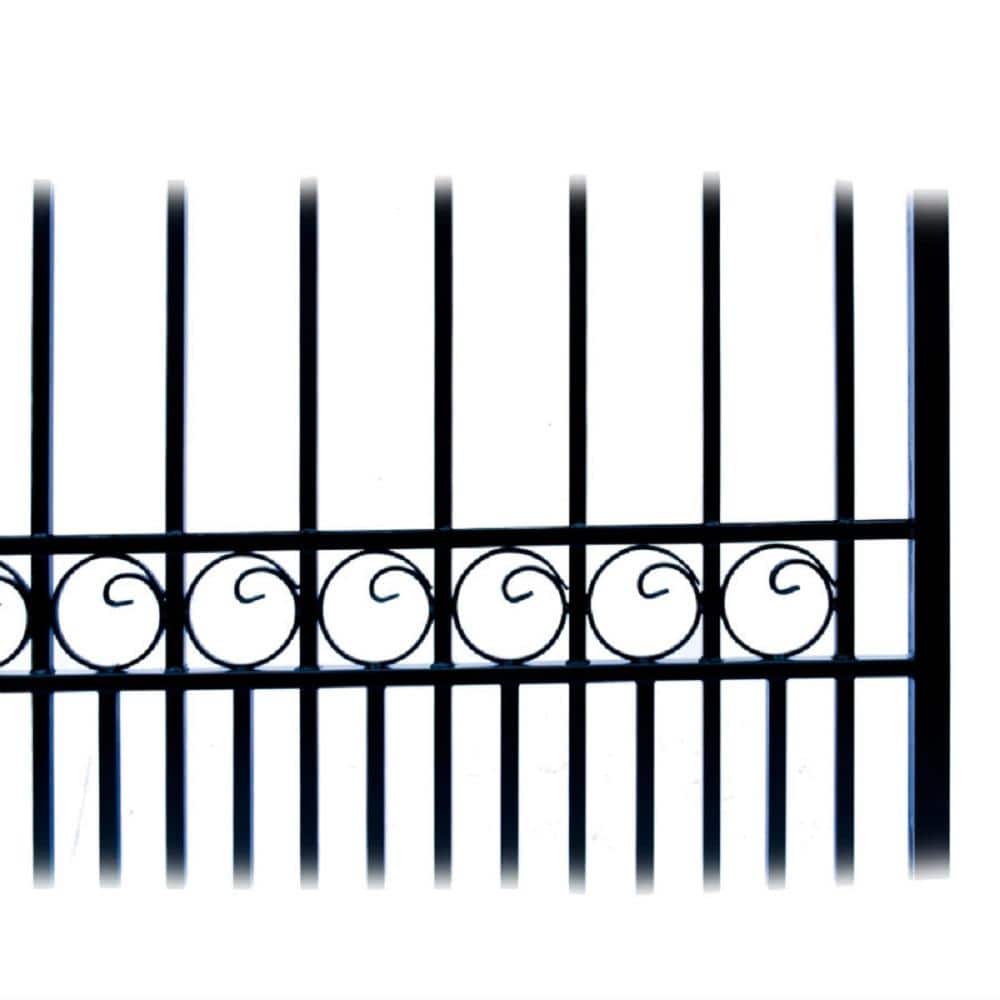 ALEKO London Style 4 ft. x 5 ft. Black Steel Pedestrian Fence Gate