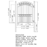 ALEKO London Style 4 ft. x 5 ft. Black Steel Pedestrian Fence Gate
