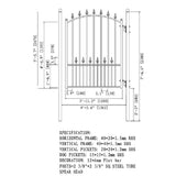 ALEKO OSLO Style 4 ft. x 5 ft. Black Steel Pedestrian Fence Gate
