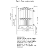 ALEKO Paris Style 4 ft. x 5 ft. Black Steel Pedestrian Fence Gate