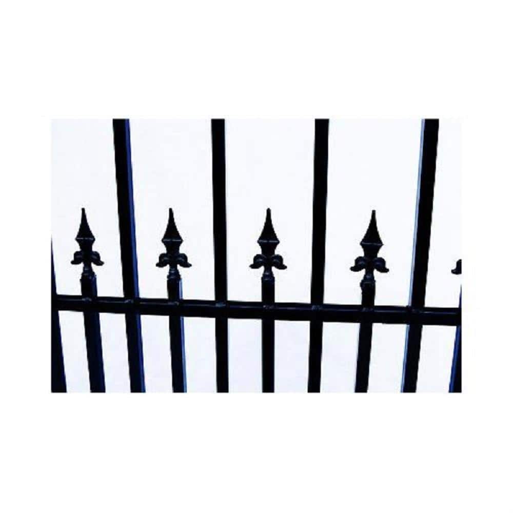 ALEKO Prague Style 4 ft. x 5 ft. Black Steel Pedestrian Fence Gate