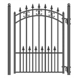 ALEKO St. Petersburg Style 4 ft. x 5 ft. Black Steel Pedestrian Fence Gate