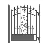 ALEKO Venice Style 4 ft. x 5 ft. Black Steel Pedestrian Fence Gate