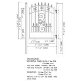 ALEKO Venice Style 4 ft. x 5 ft. Black Steel Pedestrian Fence Gate
