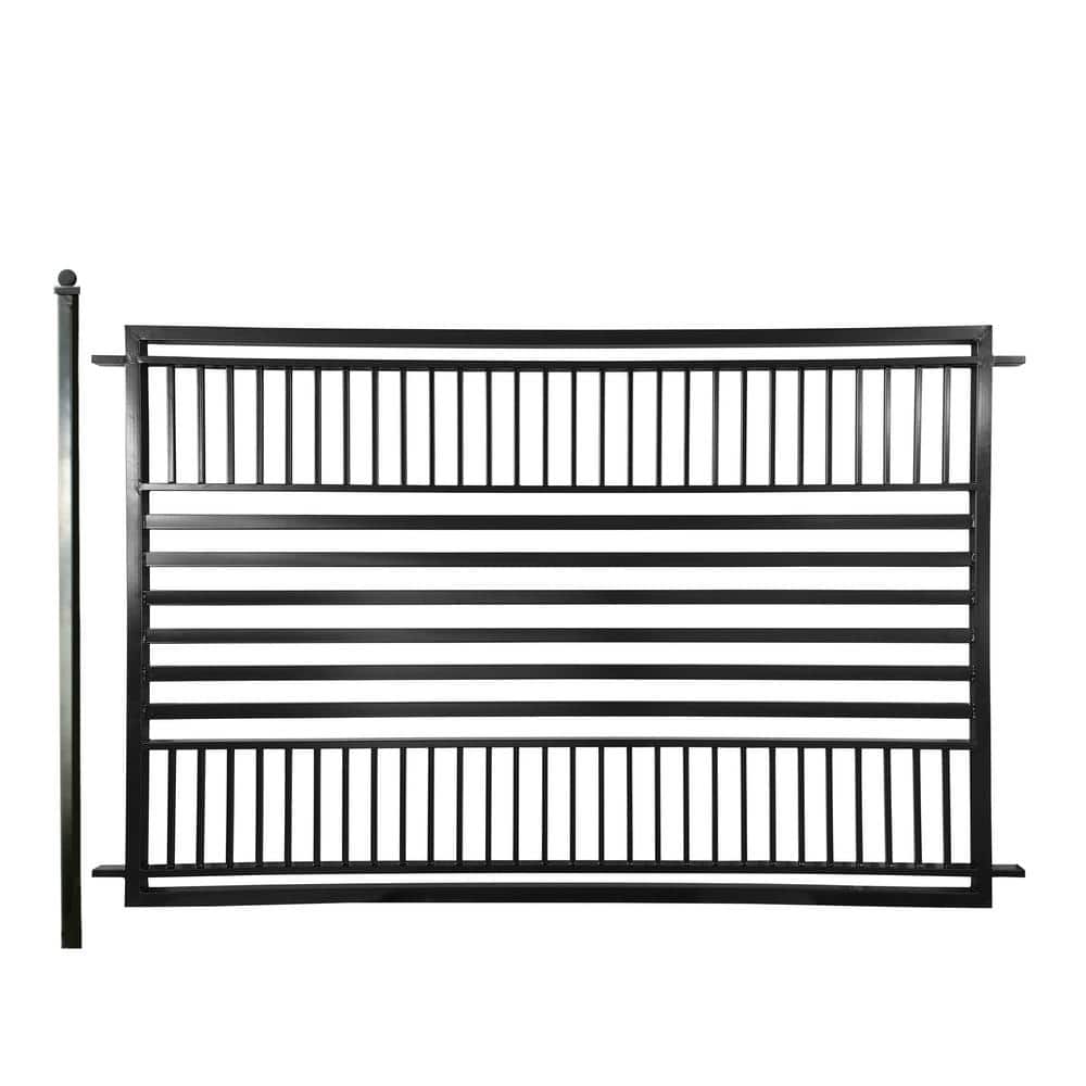 ALEKO 16 ft. x 5 ft. Barcelona Style Security Fence Panels Steel Fence Kit 2-Panel Gate Fence