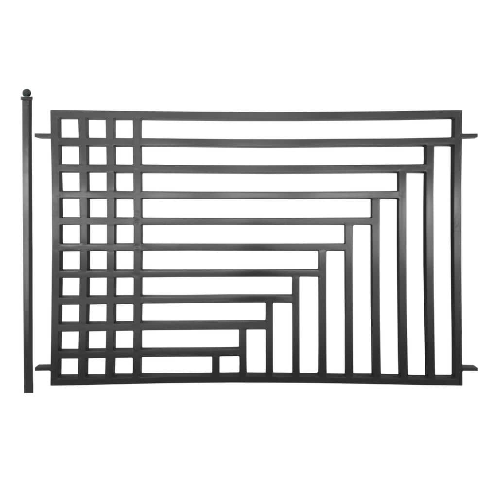 ALEKO 16 ft. x 5 ft. Kyiv Style Security Fence Panels Steel Fence Kit 2-Panel Gate Fence